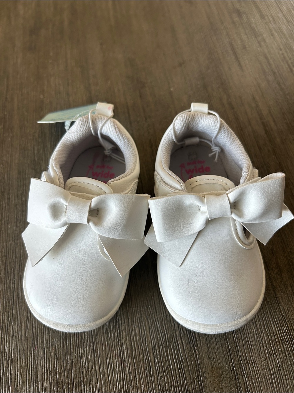 Stride Rite White Bow Slip-On Baby Shoes